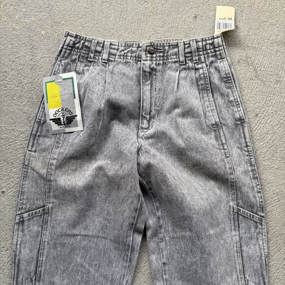 Deadstock 90s Dockers Jeans Black 28x30 Pleated Denim Levi’s Baggy Acid Vintage - Picture 2 of 13